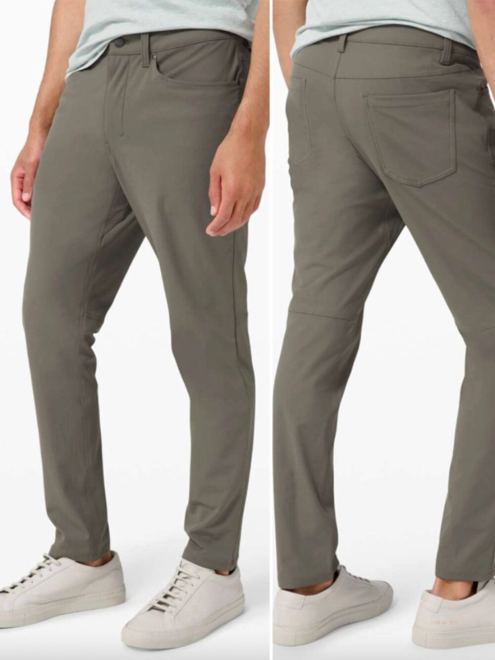 Lululemon ABC Slim Fit 5 Pocket Pants Gray Sage Green Warpstreme Size 31 Chino